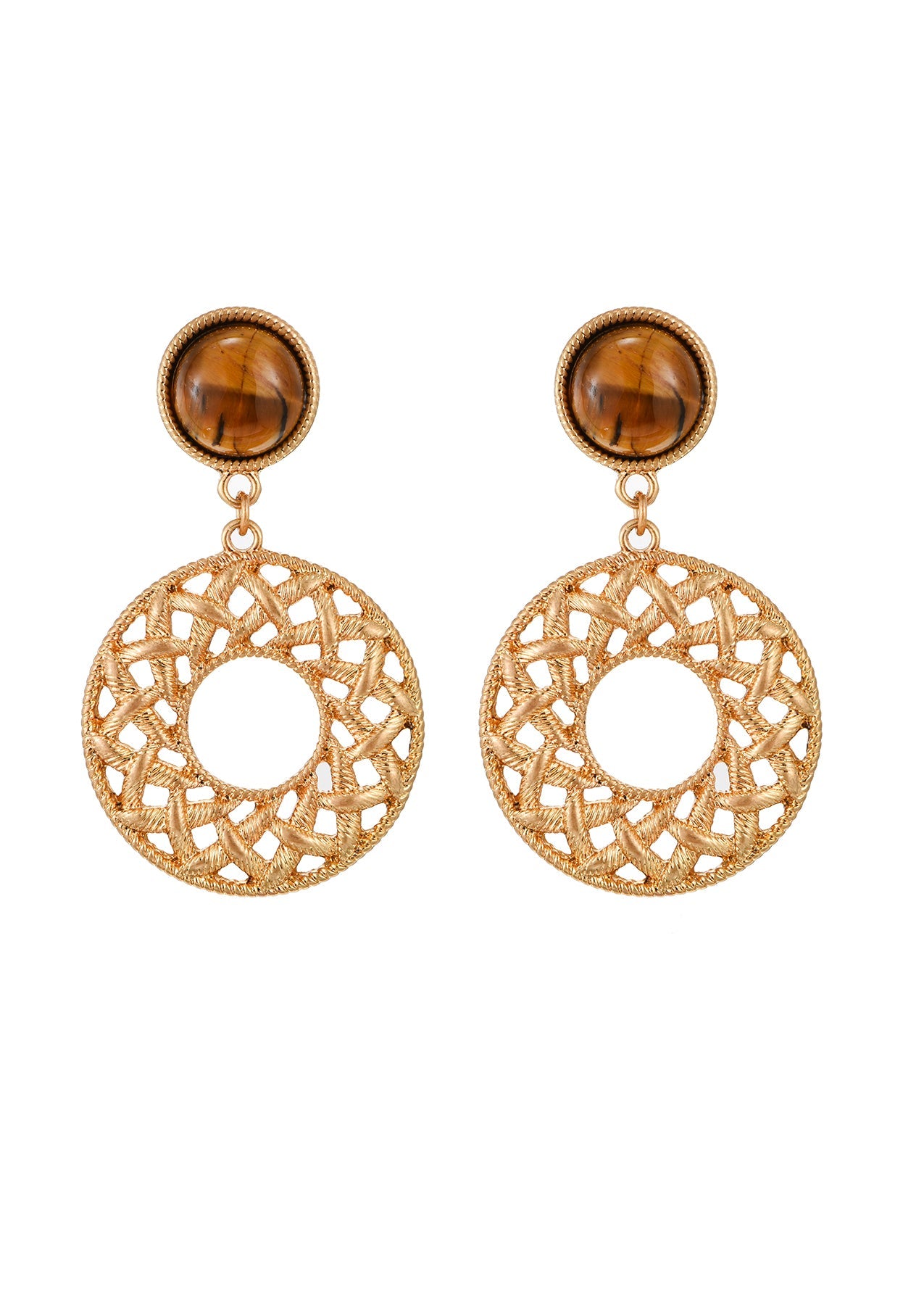 Antoinette Tigerauge Vintage Ohrringe