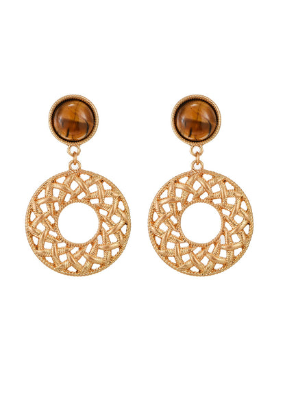 Antoinette Tigerauge Vintage Ohrringe