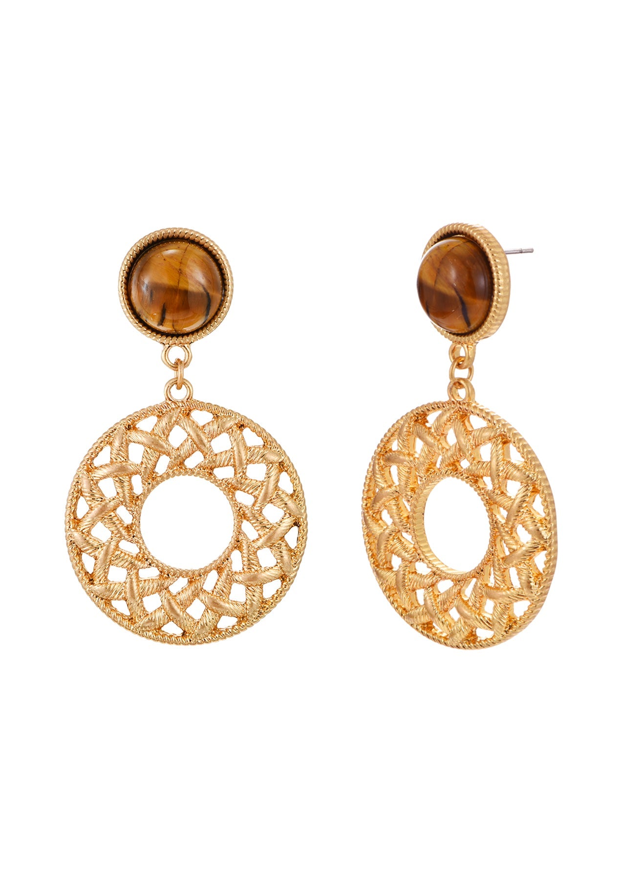 Antoinette Tigerauge Vintage Ohrringe