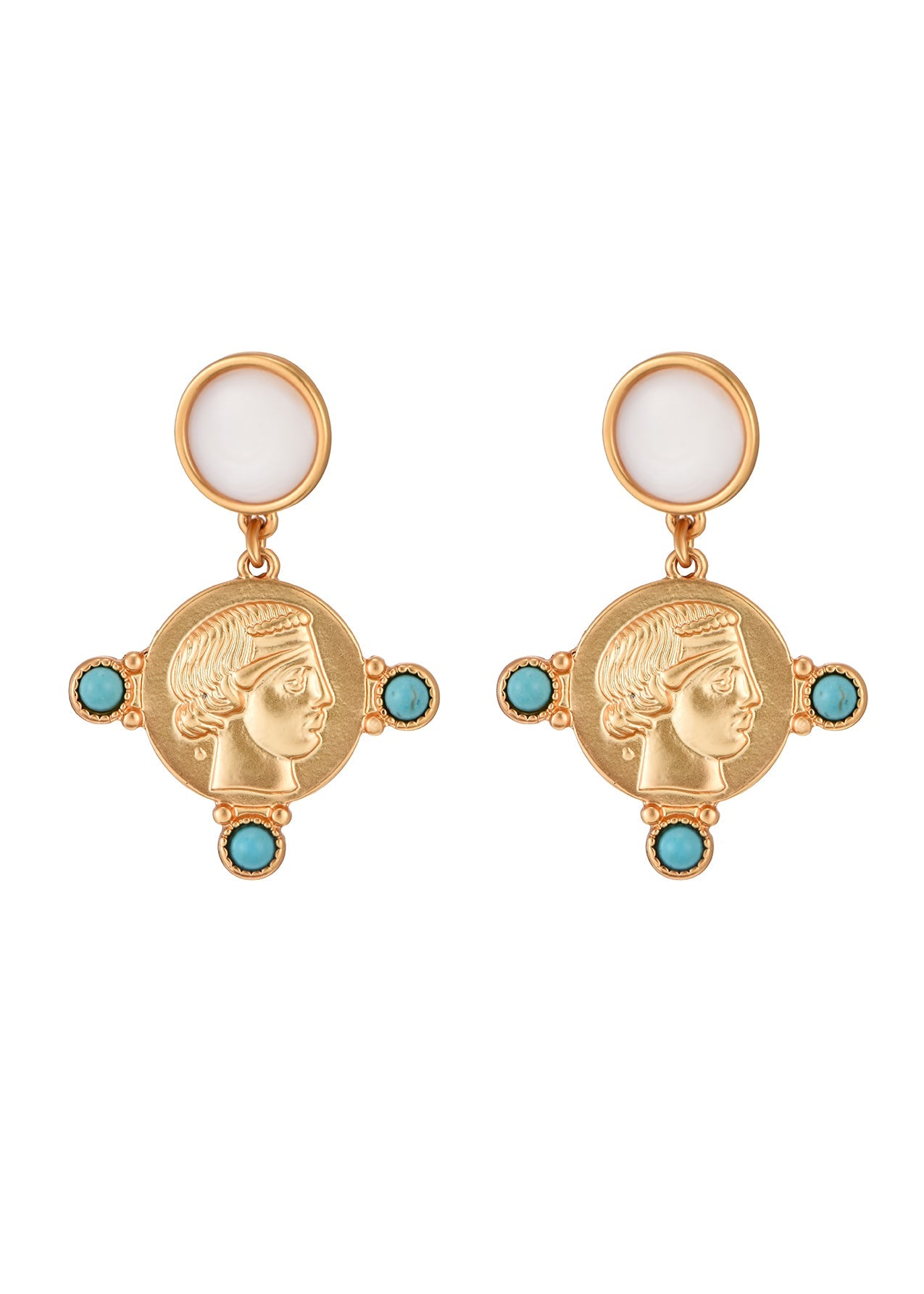 Goldene Ohrringe „Theo Coin“
