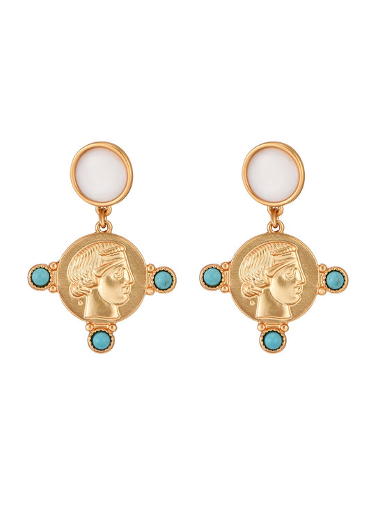 Orecchini dorati Theo Coin