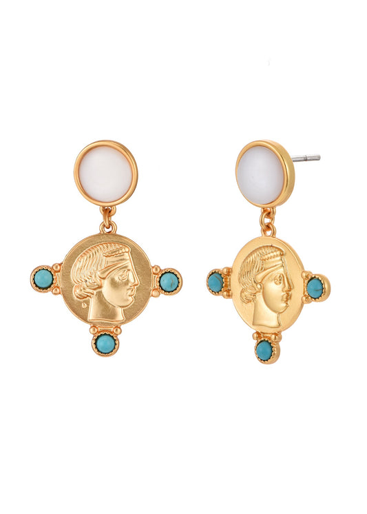 Orecchini dorati Theo Coin