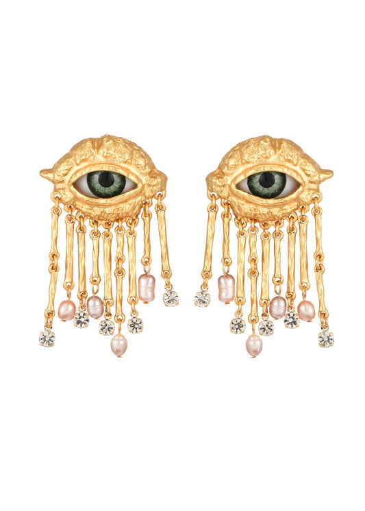 Crying Out Pearls Golden Eyes Ohrringe