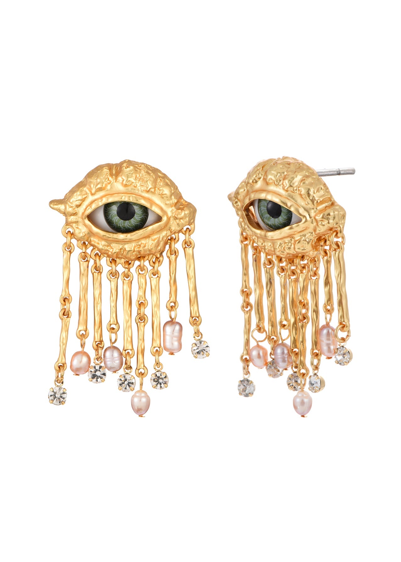 Crying Out Pearls Golden Eyes Ohrringe