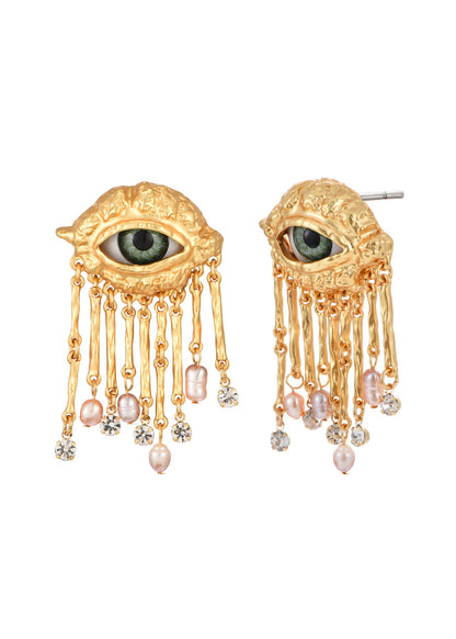 Crying Out Pearls Golden Eyes Ohrringe