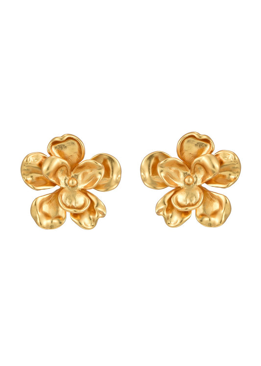 Printemps – Goldene Blumenohrringe