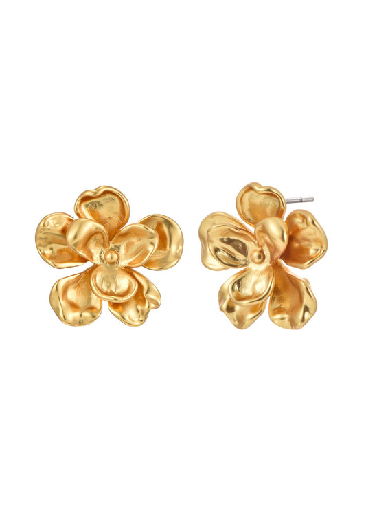 Printemps – Goldene Blumenohrringe