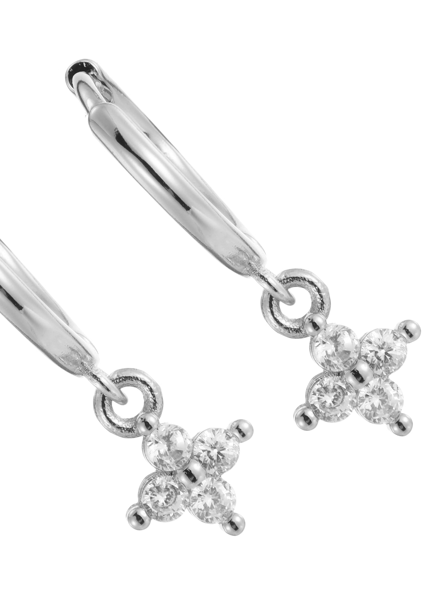 Orecchini Penelope Glittering Clover in argento