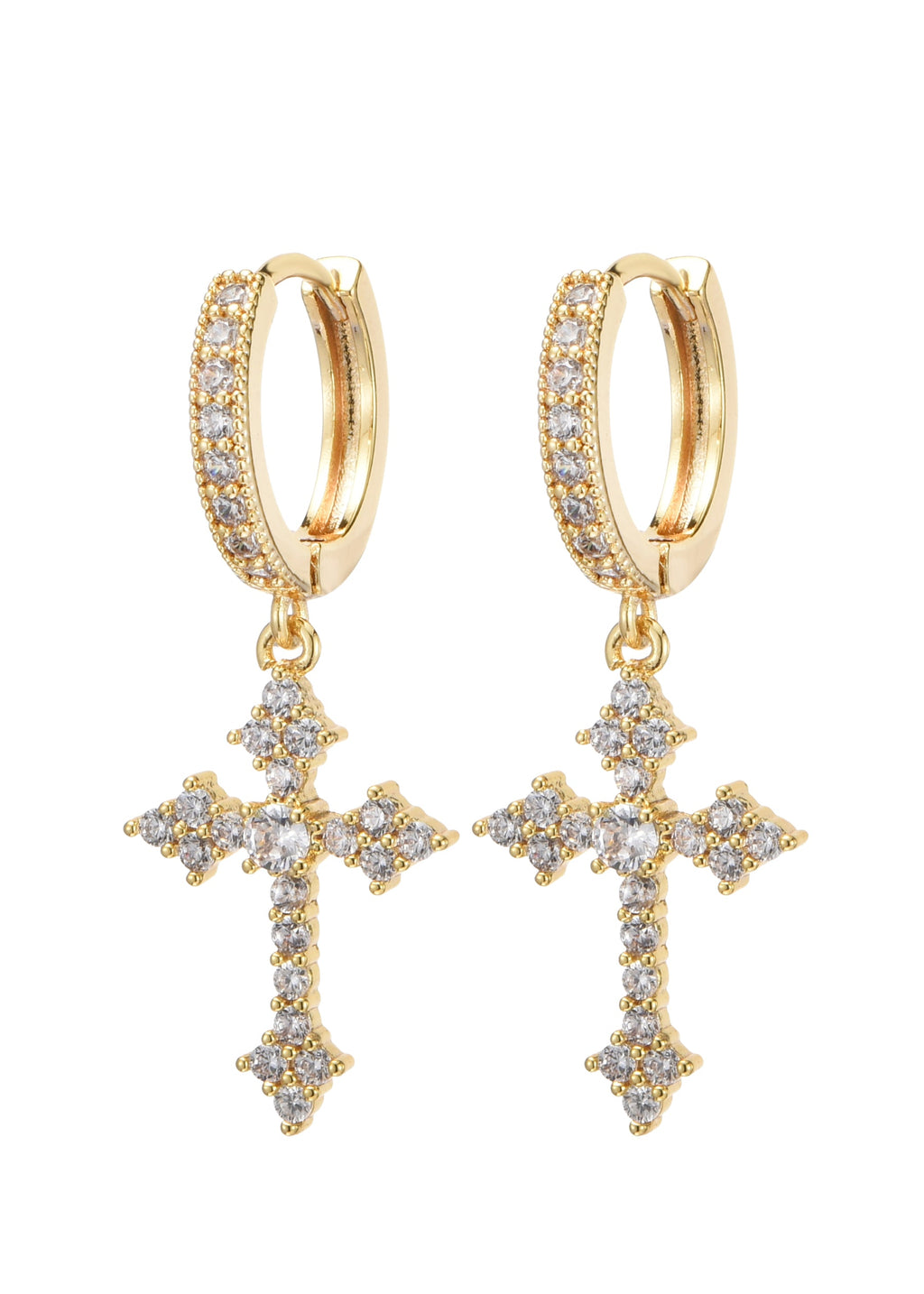 Ivonne Gothic Goldene Kreuz Ohrringe