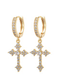 Ivonne Gothic Goldene Kreuz Ohrringe