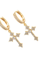 Ivonne Gothic Goldene Kreuz Ohrringe