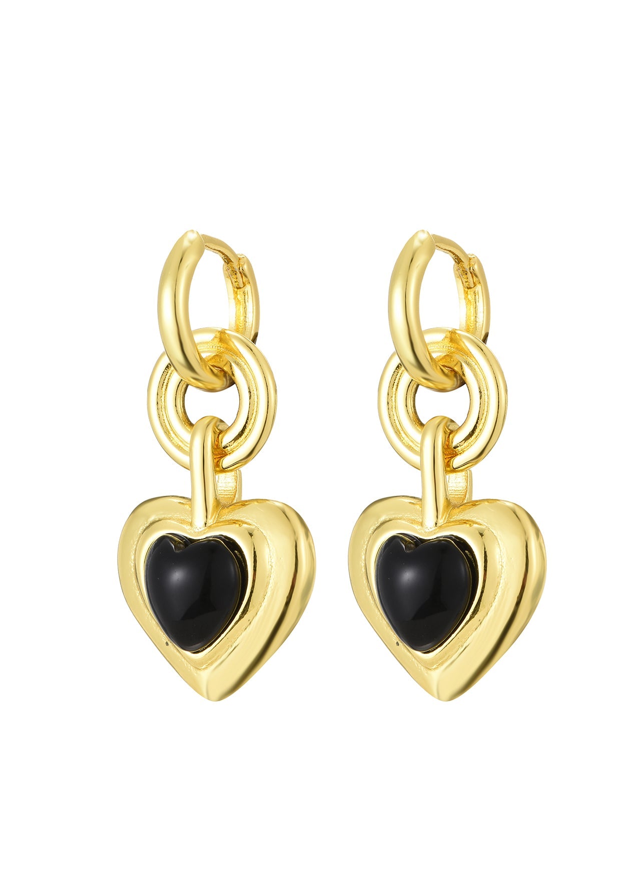 Orecchini dorati Roxy Black Heart