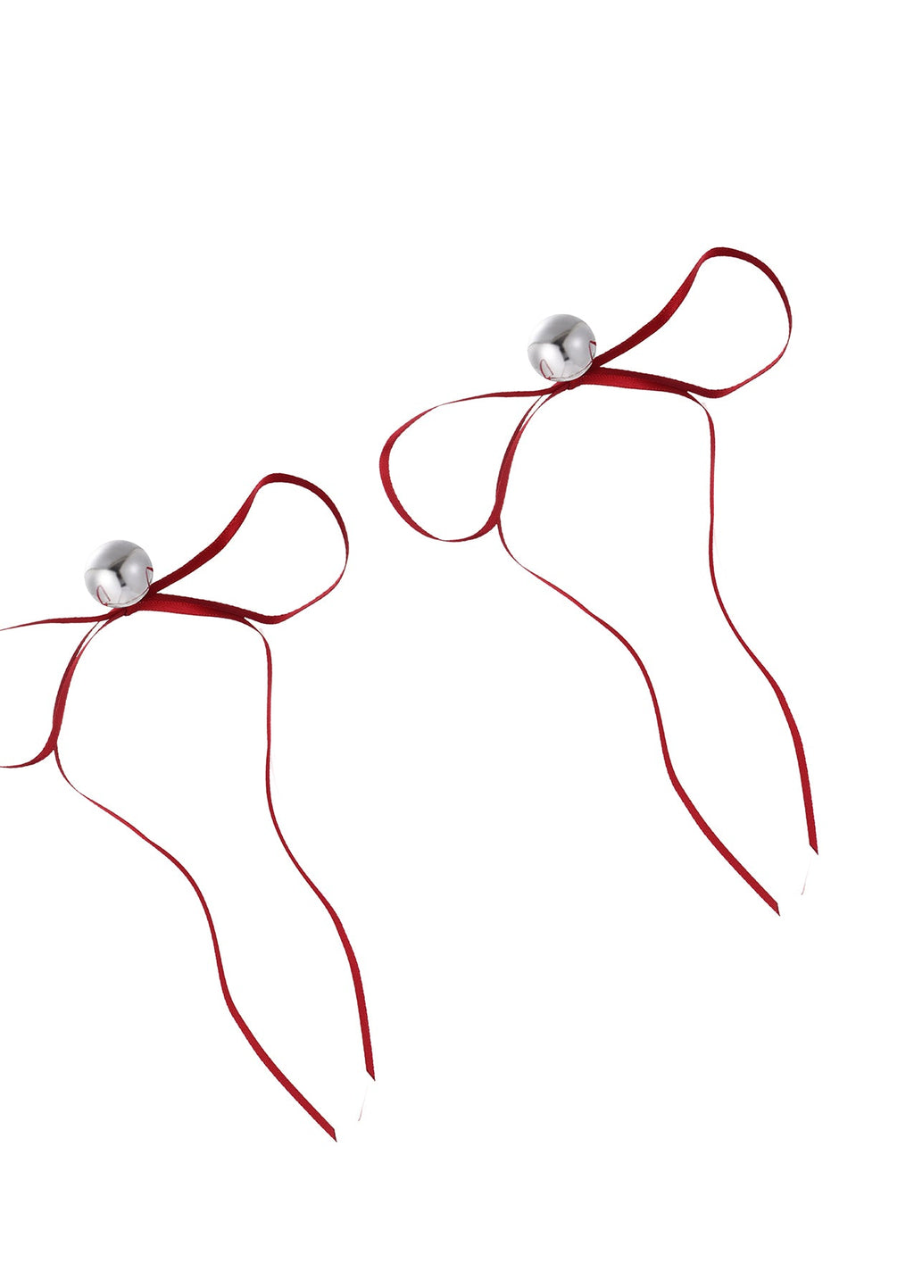 Rote Schleife Lange Band Ohrringe