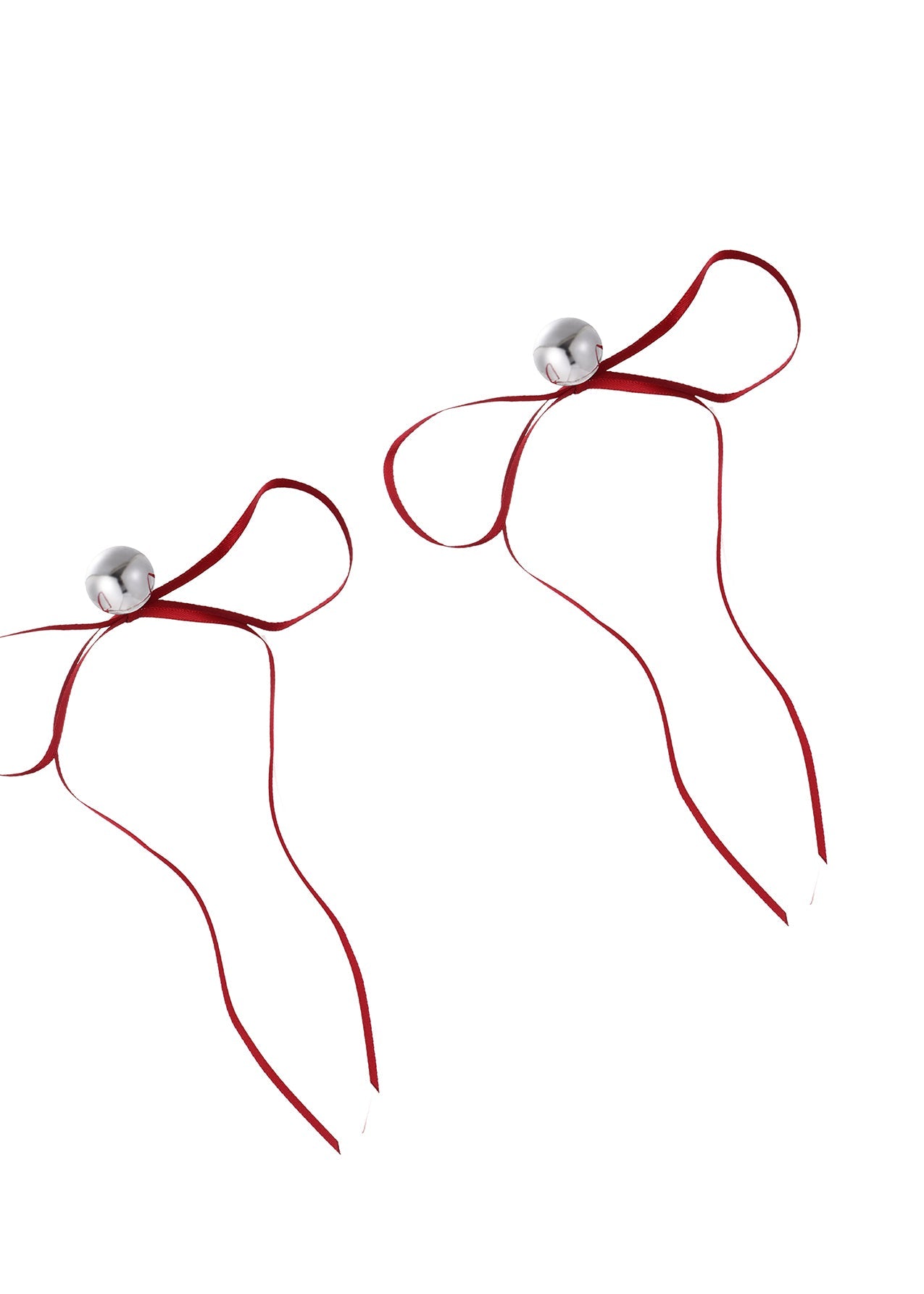 Rote Schleife Lange Band Ohrringe