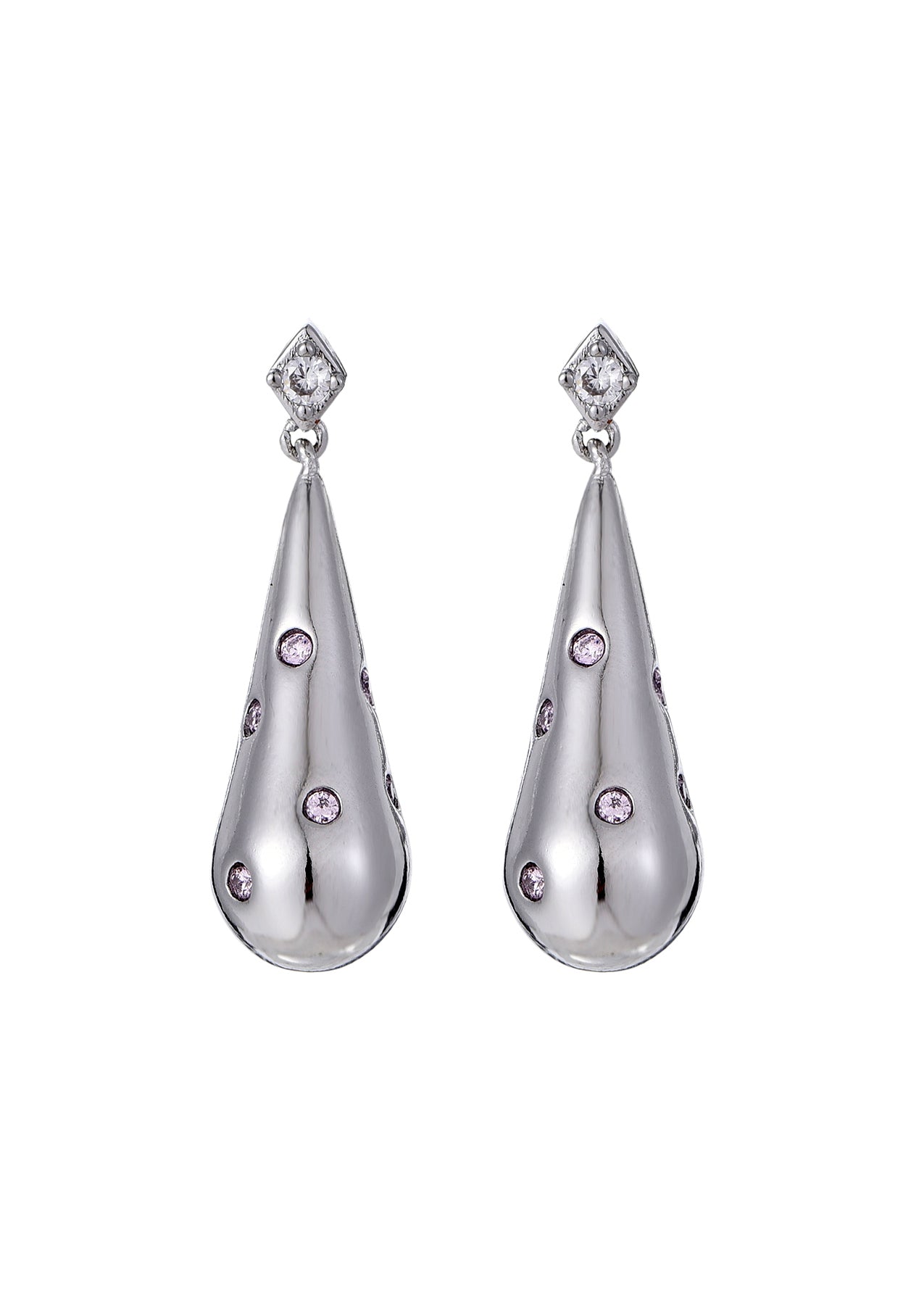 Orecchini Belle Water Drop in argento con motivo Dream rosa