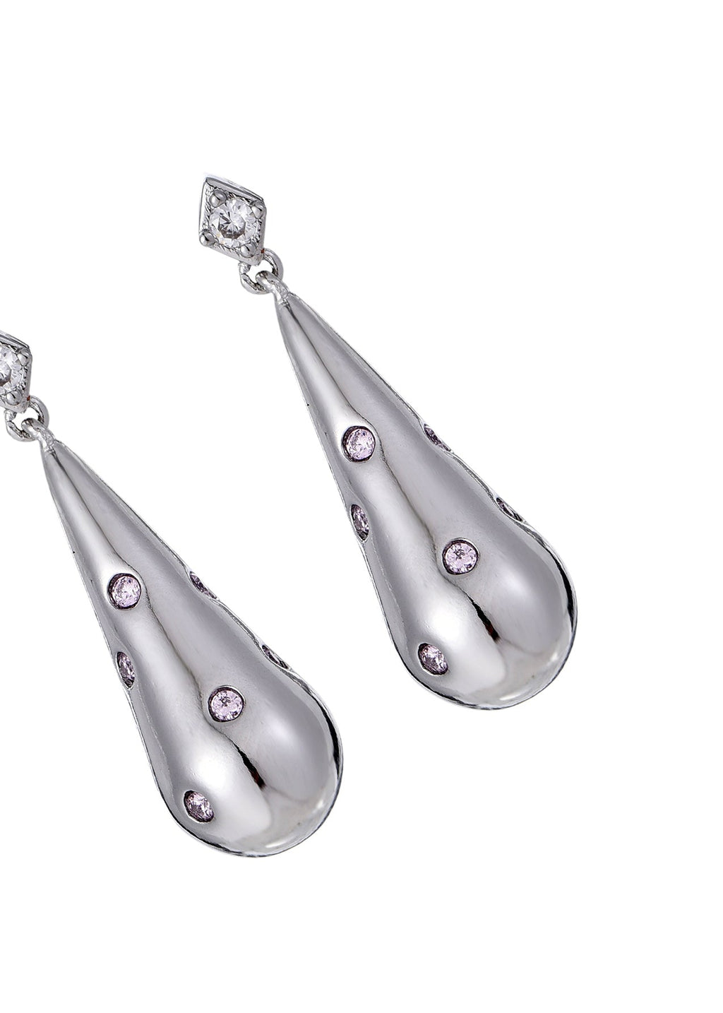Belle Wassertropfen Pink Dream Silber Ohrringe