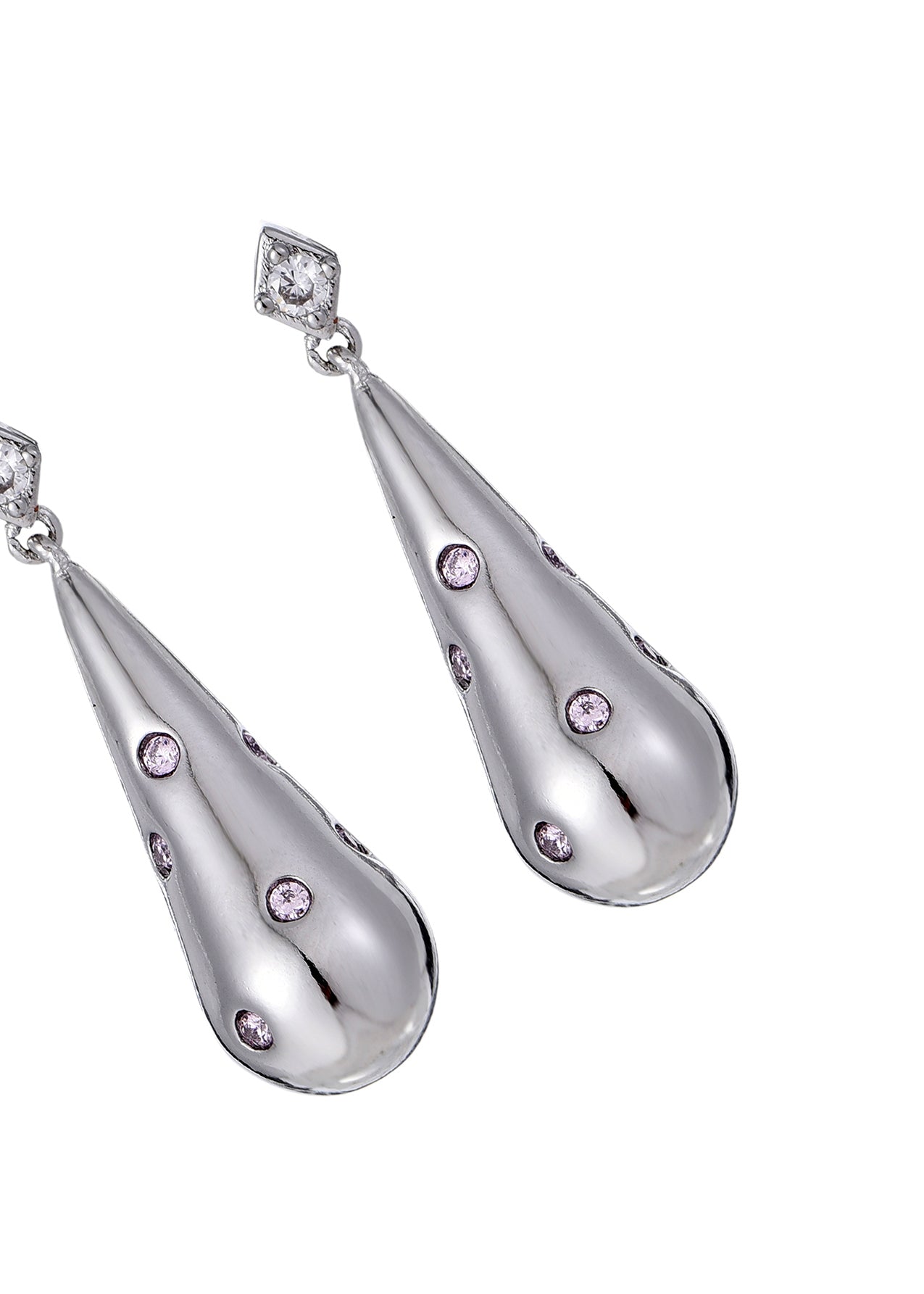 Orecchini Belle Water Drop in argento con motivo Dream rosa