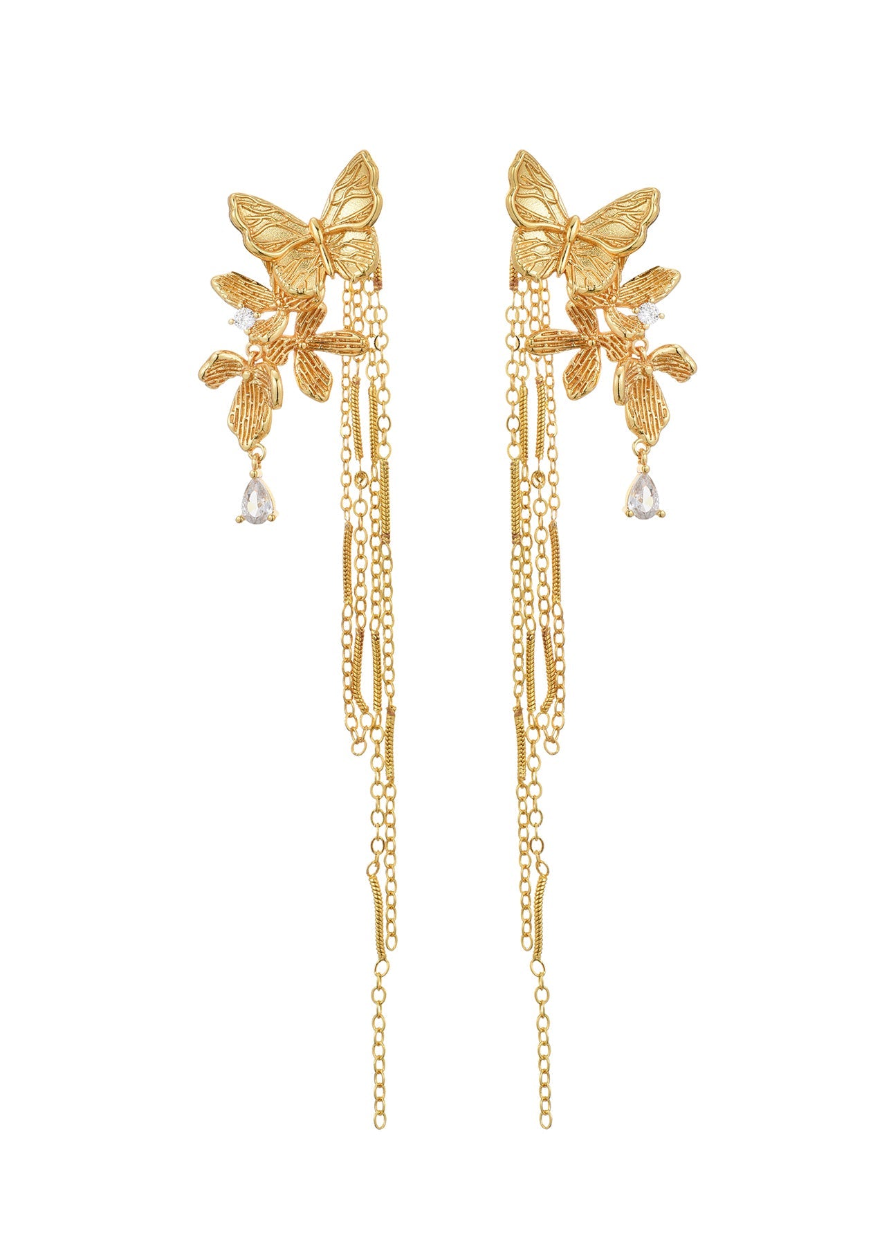 Wunderland Schmetterling Goldene Ohrringe