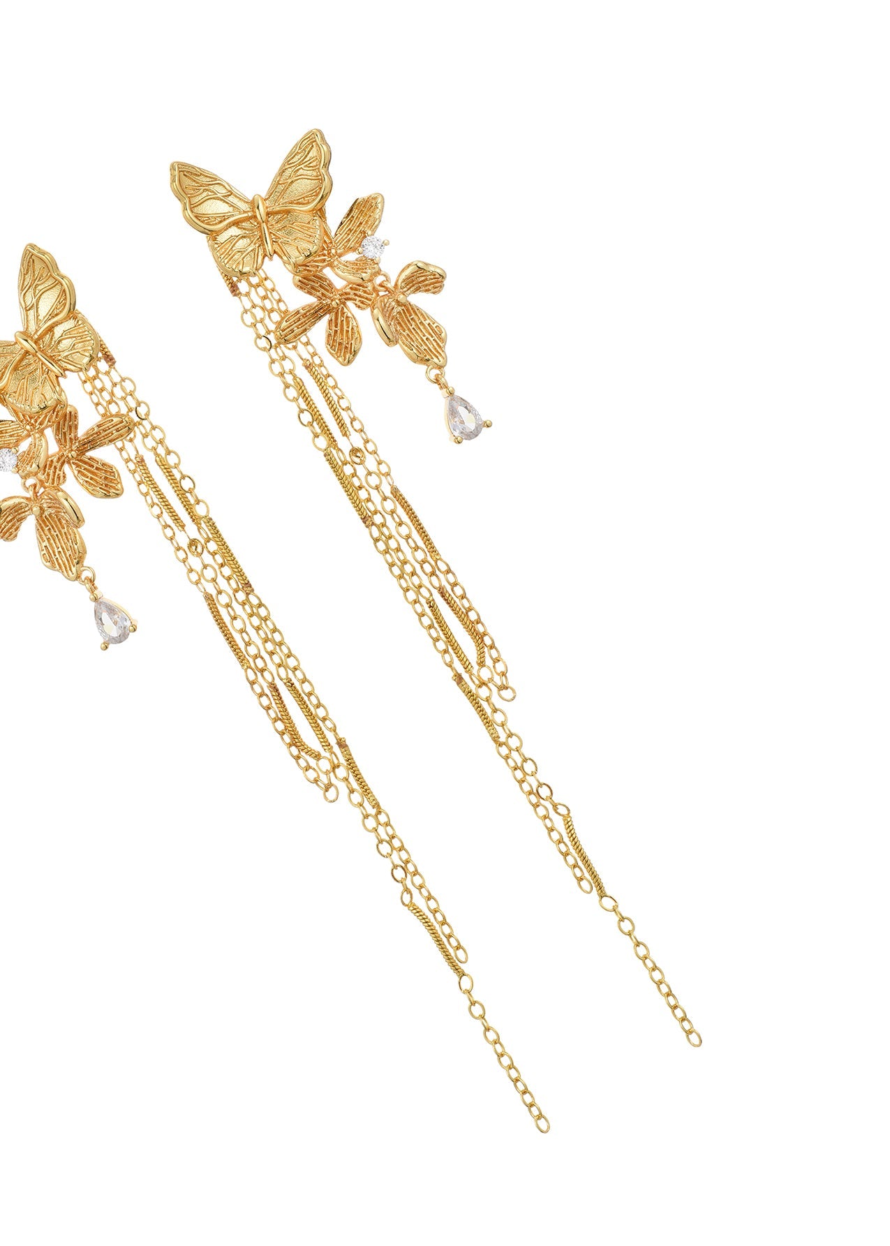 Wunderland Schmetterling Goldene Ohrringe