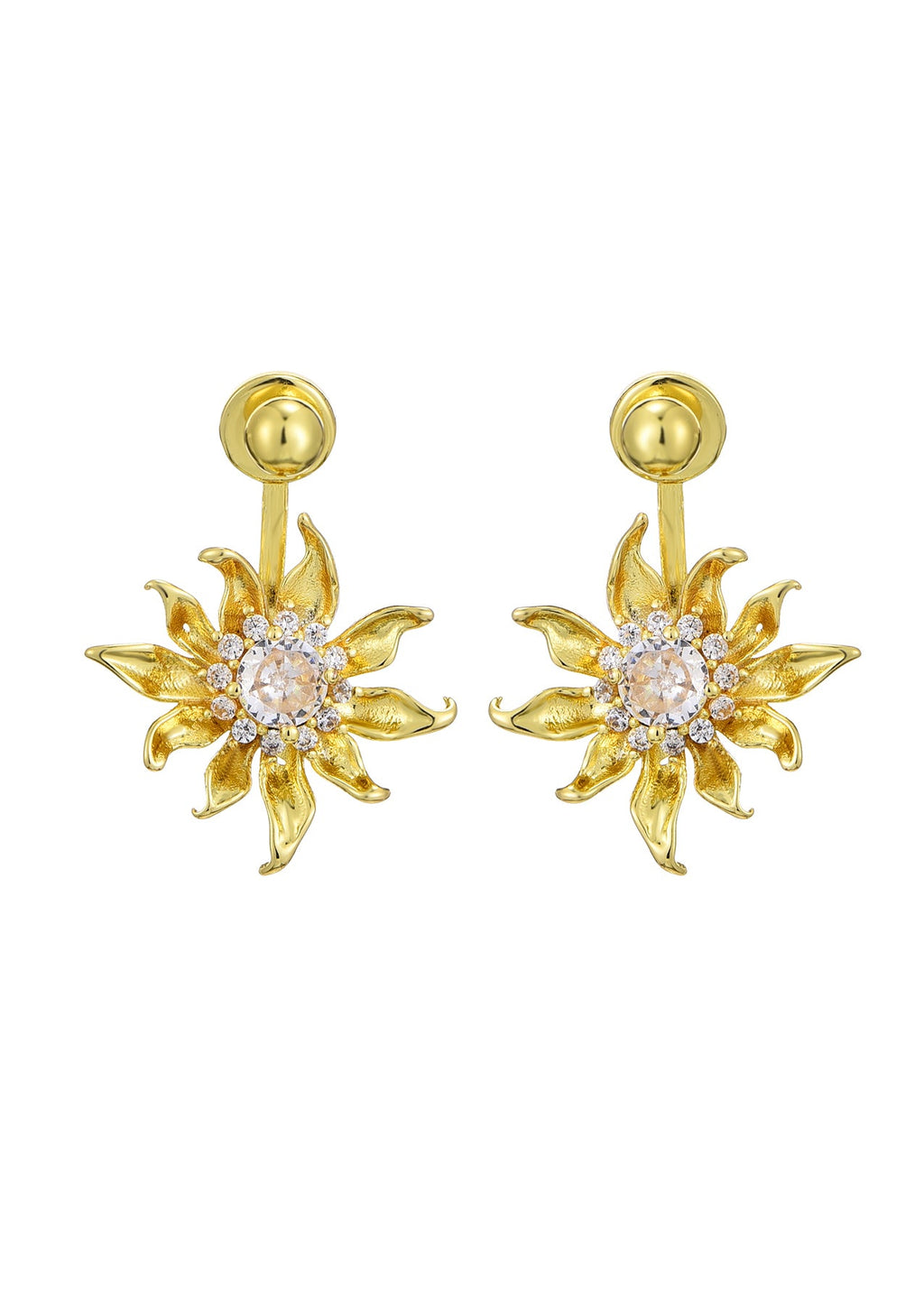 Van Sonnenblumen Goldene Ohrringe