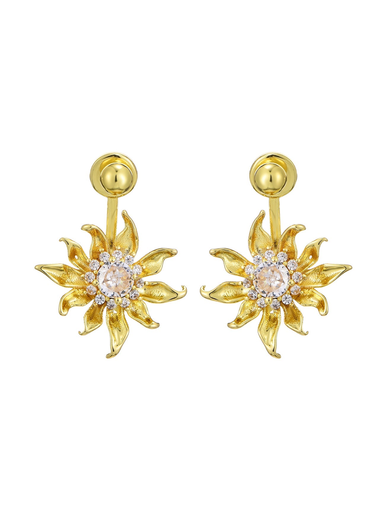 Van Sonnenblumen Goldene Ohrringe