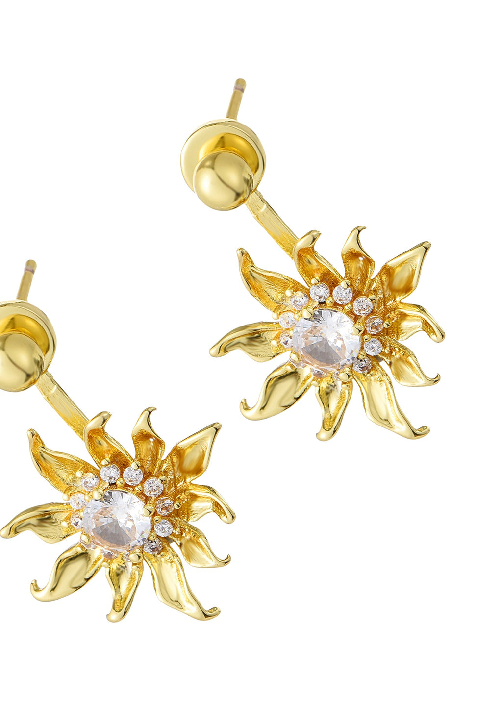 Van Sonnenblumen Goldene Ohrringe