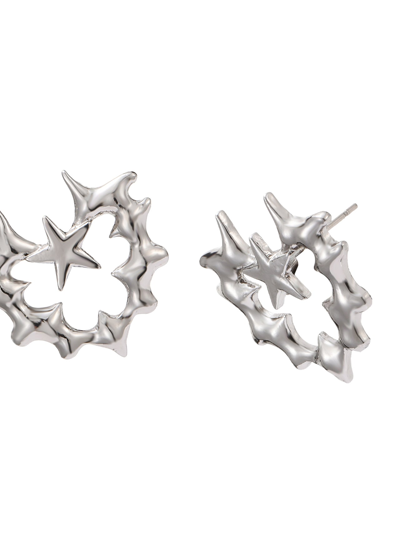 Love Me Y2k Silver Heart Earrings II