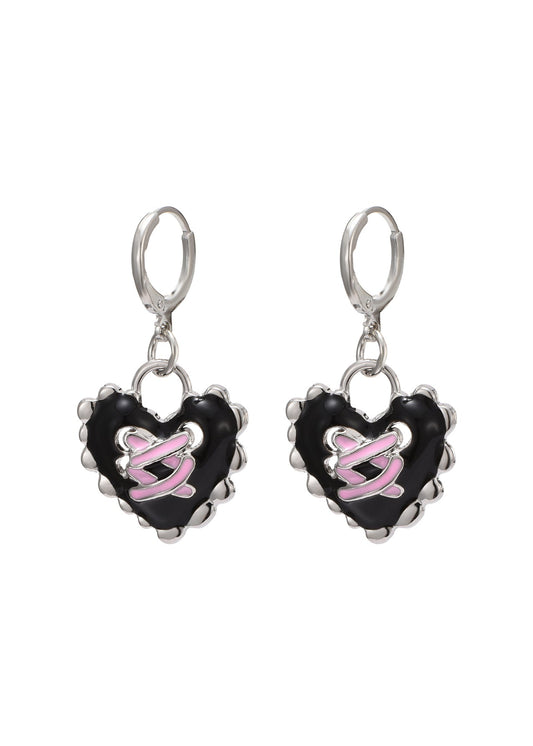 Orecchini a forma di cuore rosa Diane Black