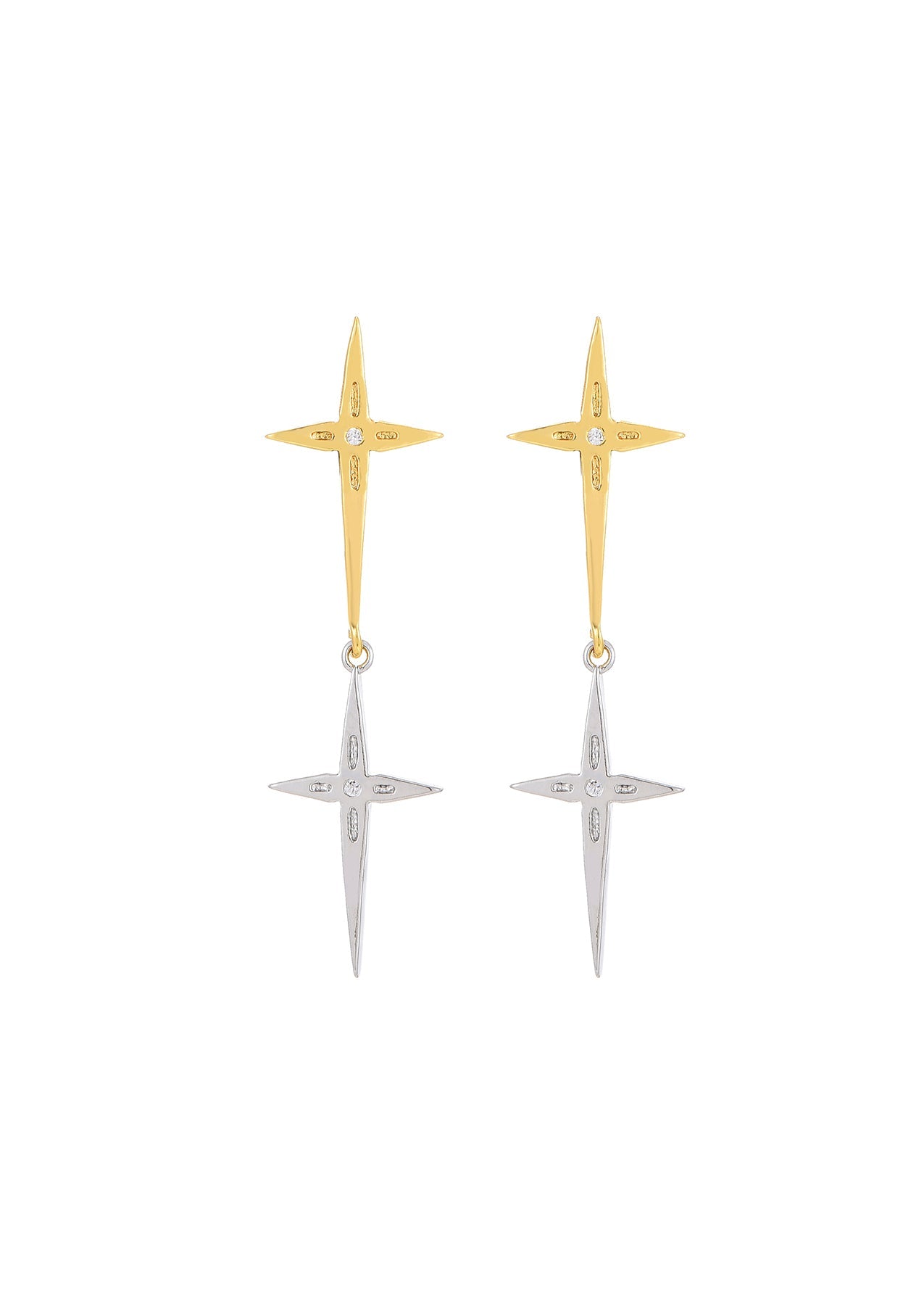 Northstar Goldene Silberohrringe