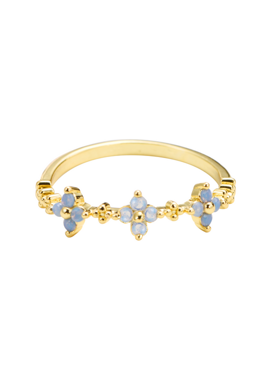 Schneewittchen Mini Blauer Kleeblatt Ring