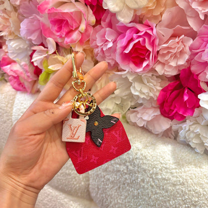 Red Modern Pendant Keychain