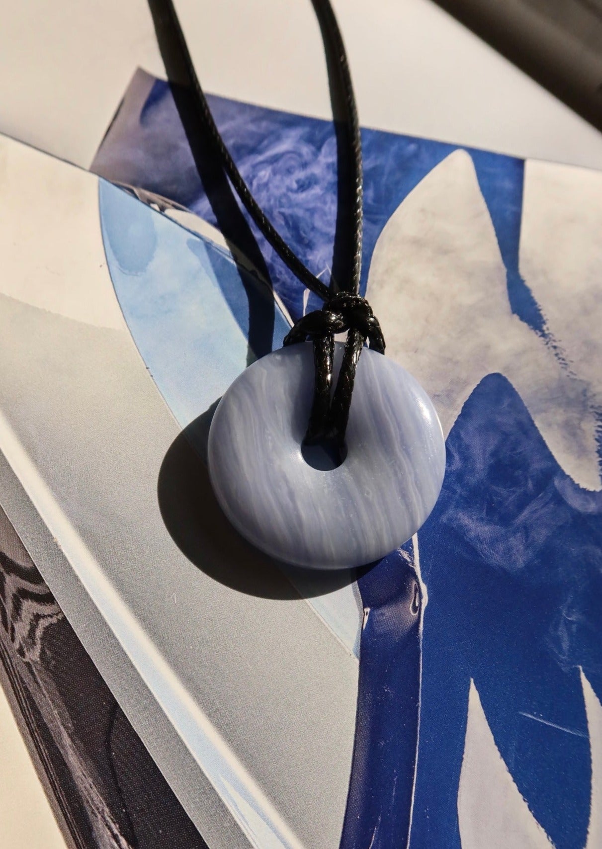 Charm Cord Necklace - Fortune (Blue Quartzite)