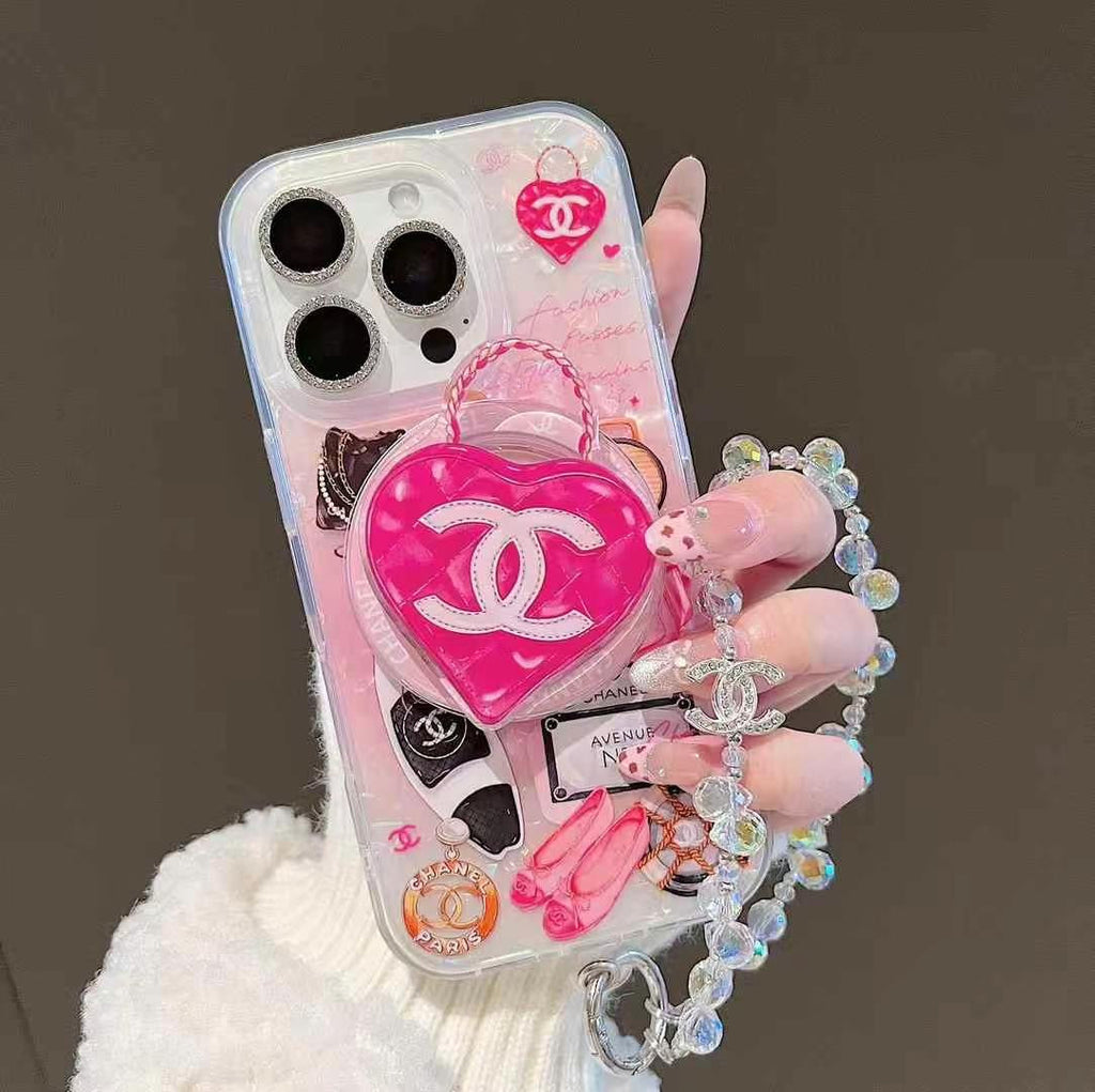 Pink Heart MagSafe Phone Case For iPhone