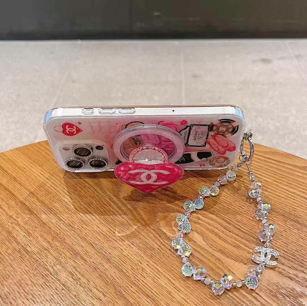 Pink Heart MagSafe Phone Case For iPhone