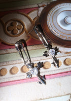 Fantasy Love Kreuz Herz Silber Ohrringe