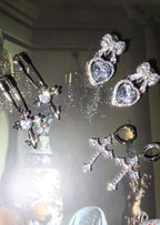 Ivonne Gothic Silber Kreuz Ohrringe