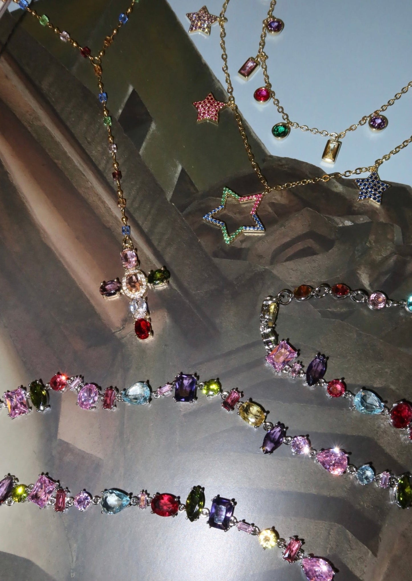 Rainbow Stars Golden Necklace