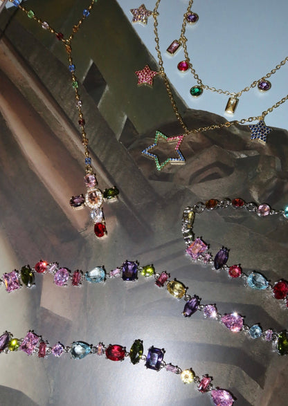 Rainbow Stars Golden Necklace