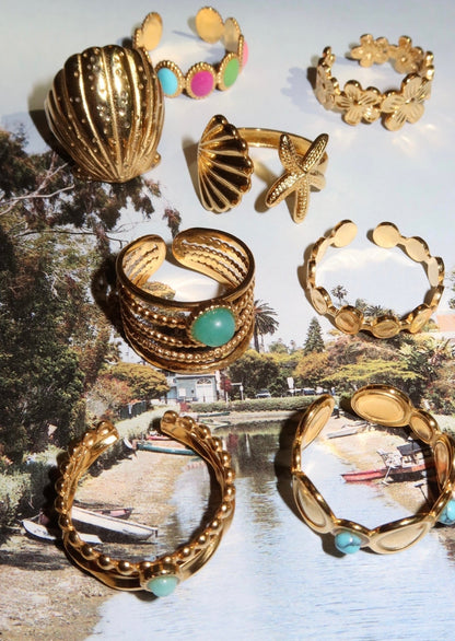 Anello Sid con conchiglia dorata