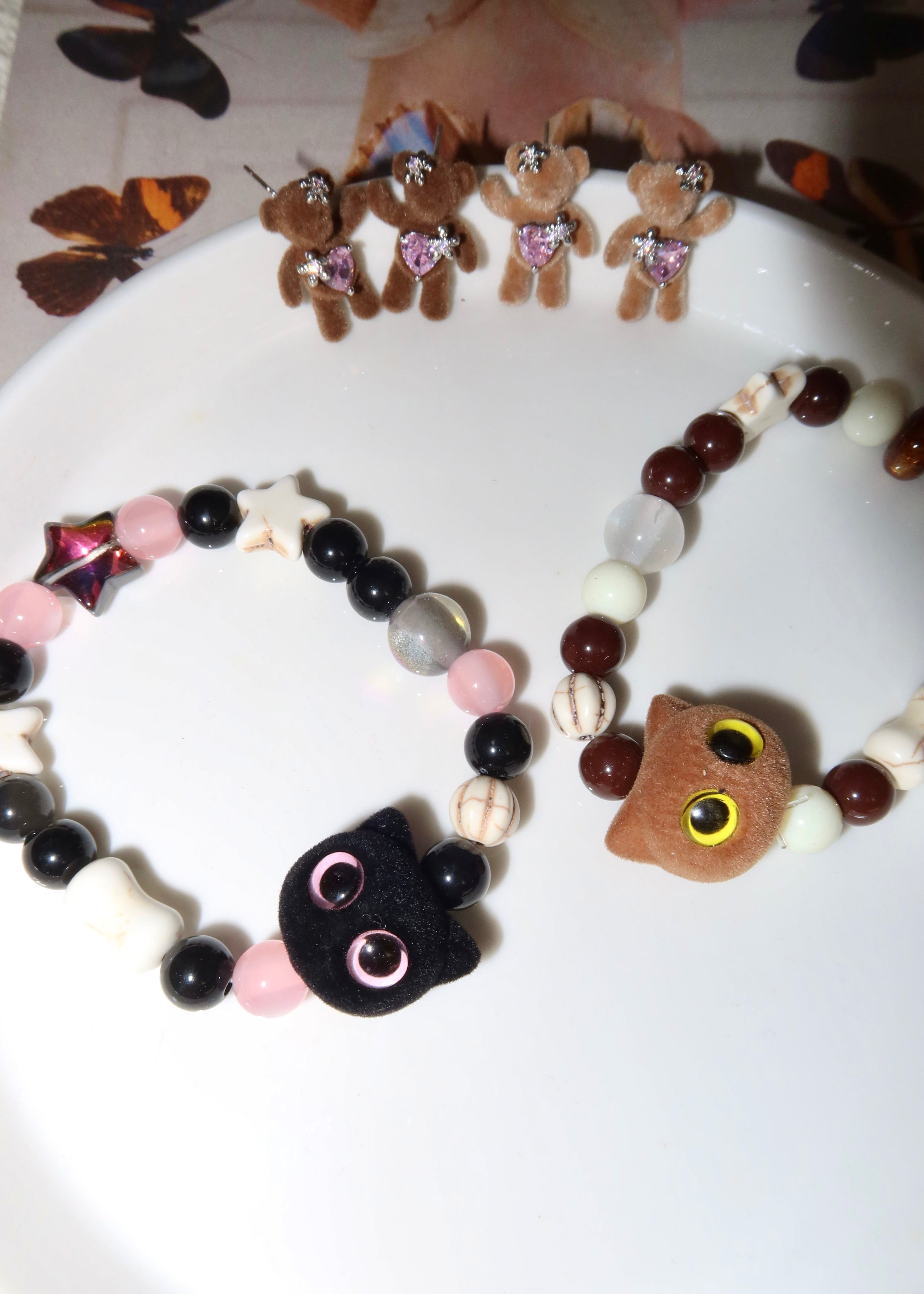 Hug Me Bear II Heart Earrings