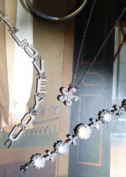 Collana in argento scintillante Sakura Cherry Bloom