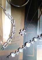 Glitzerndes Love Silberarmband