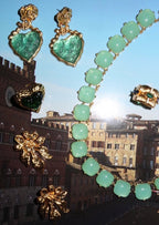 Mittsommerliebe in Mint Vintage Goldene Ohrringe