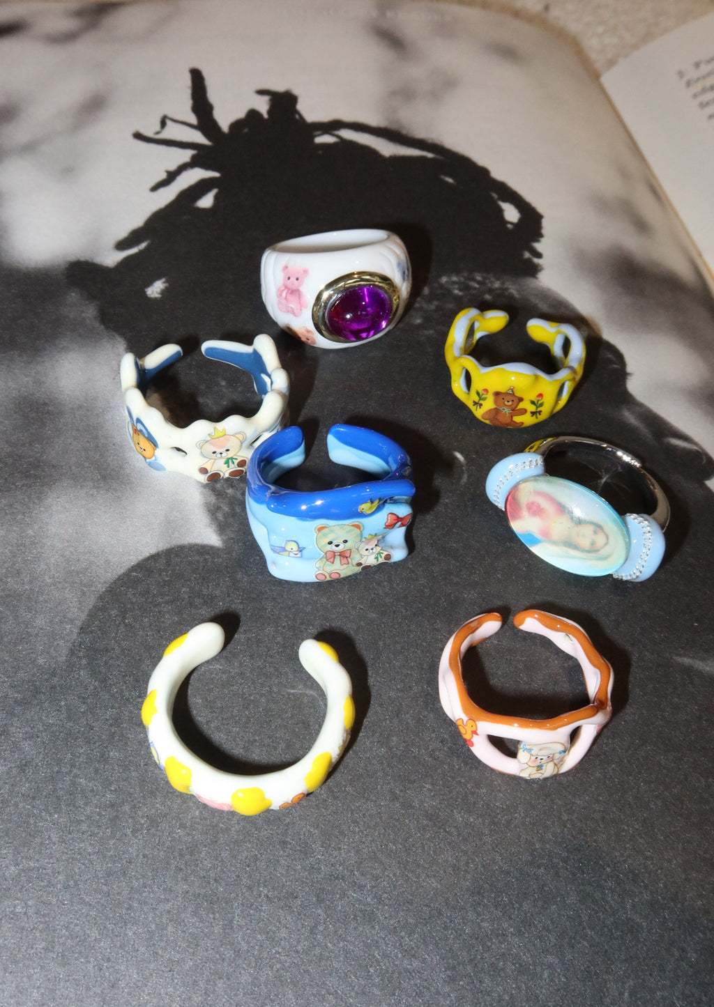 Momo Ring III - Weißer Gelber Bär