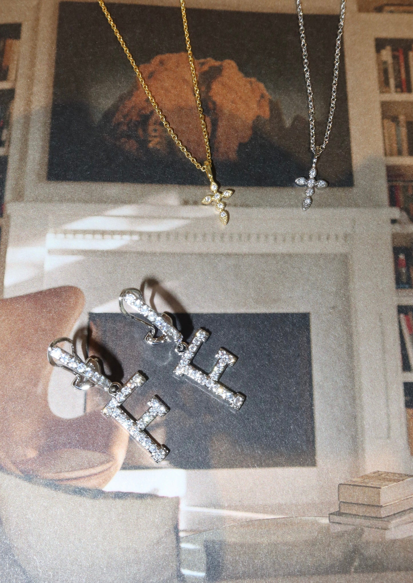 Alphabet-Diamant-Ohrringe