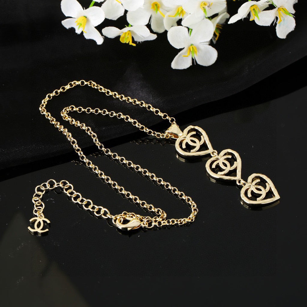 Love Heart Gold Chain Necklace