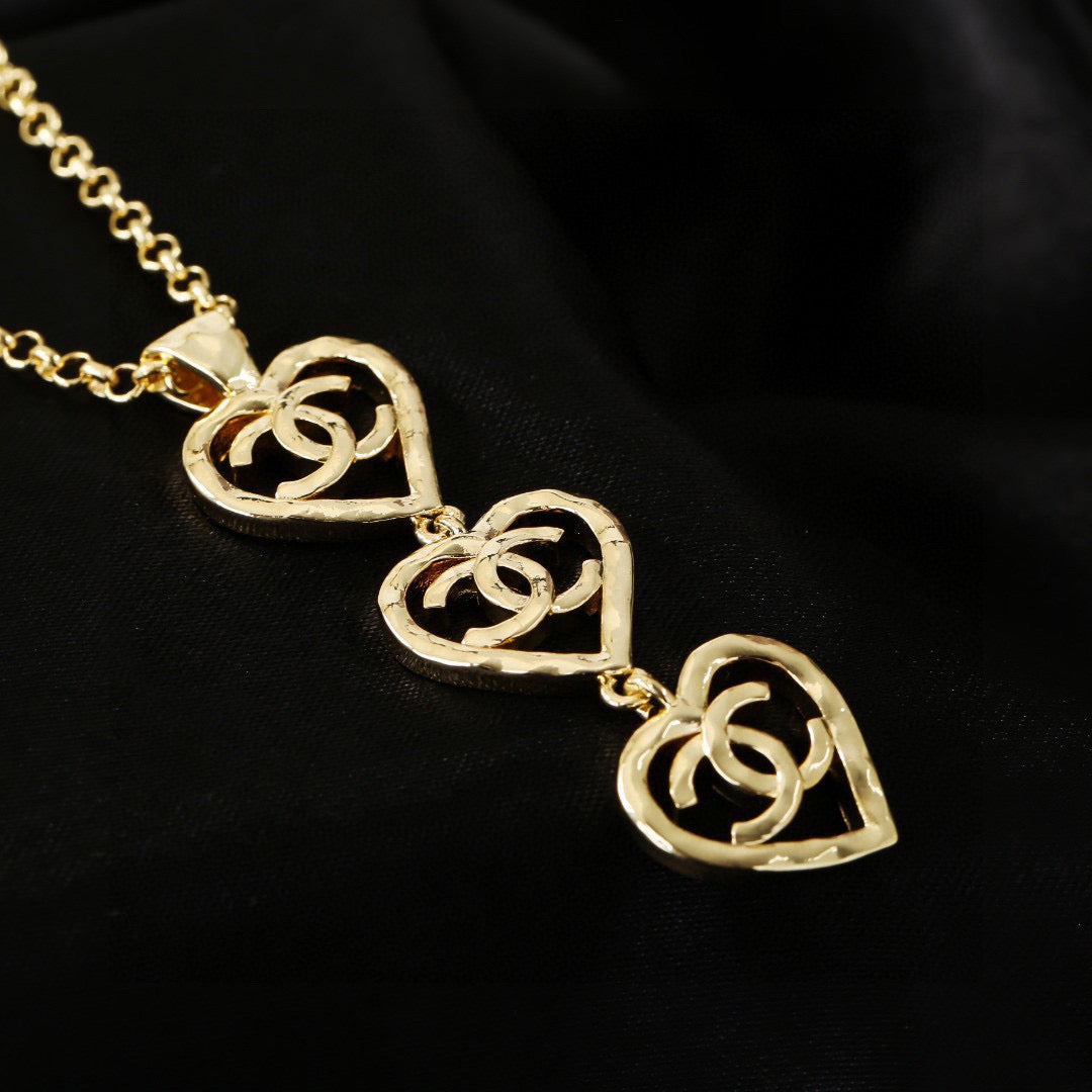 Love Heart Gold Chain Necklace