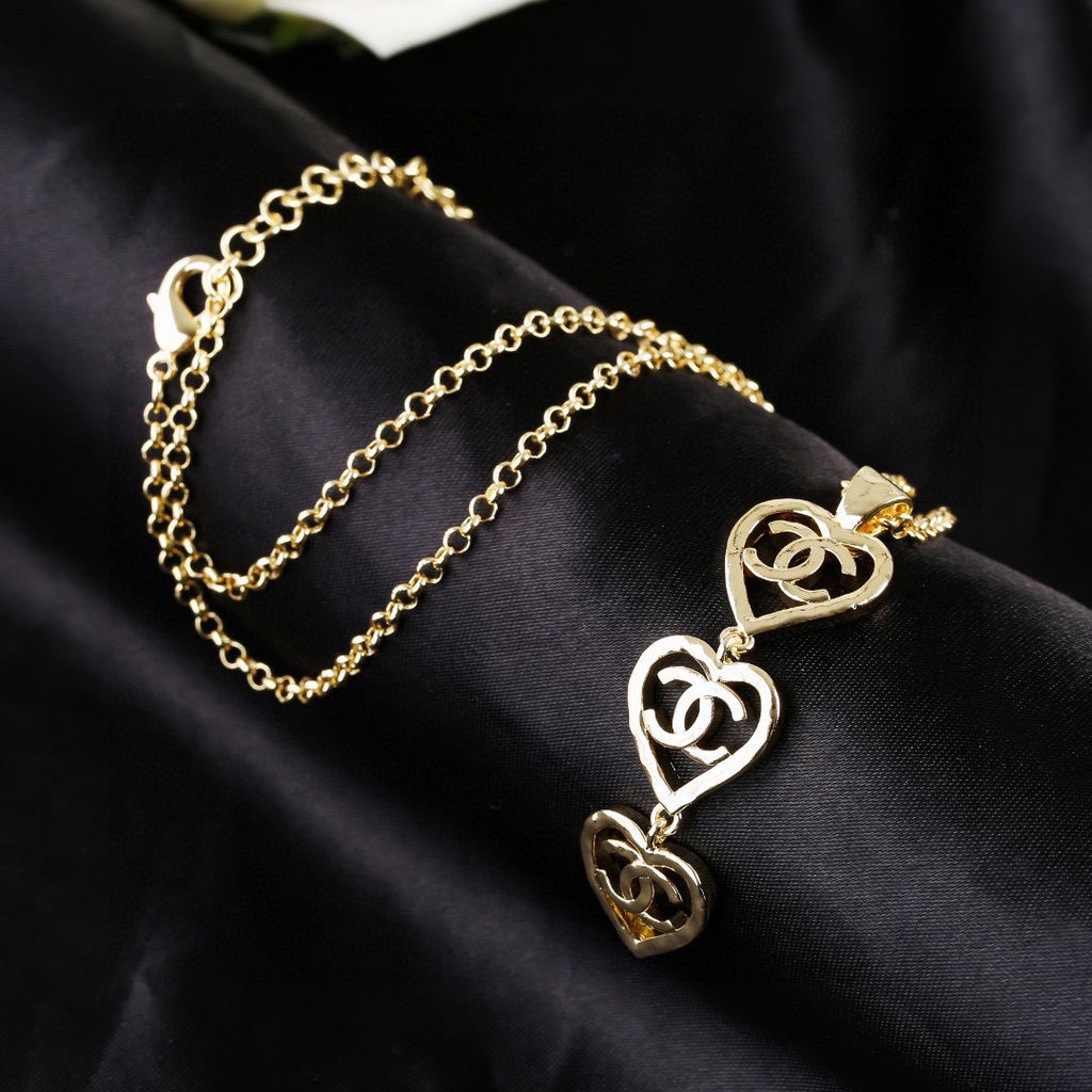 Love Heart Gold Chain Necklace