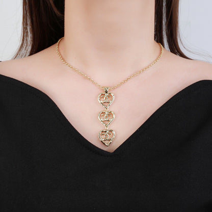 Love Heart Gold Chain Necklace