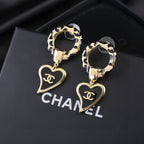 New Heart Trendy Black Earrings